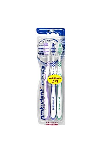 ROSSMANN Perlodent Med 3-Piece Hard Toothbrush Set