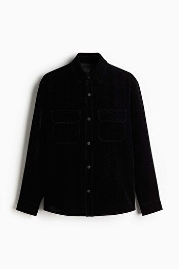 H&M Regular Fit Velvet overshirt