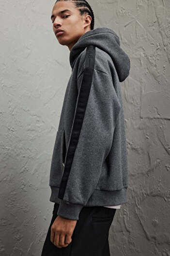 H&M Loose Fit Hoodie with sidestripes