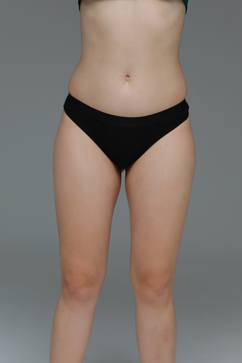 MİSTİRİK Paulo Model Soft Fabric Thong Model Ribbed Sports Panties Black Color