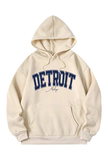 FAVORİST Φούτερ με κουκούλα με κουκούλα με στάμπα Detroit