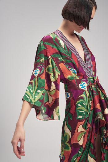 adL Pleated Pareo Dress