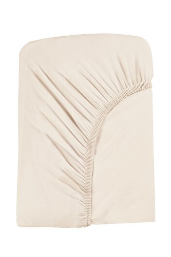 tinylamb Beige Organic Cotton Combed Baby Bed Sheet 80x180cm