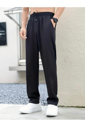 SURMARİ Men's Black Straight Leg Sweatpants