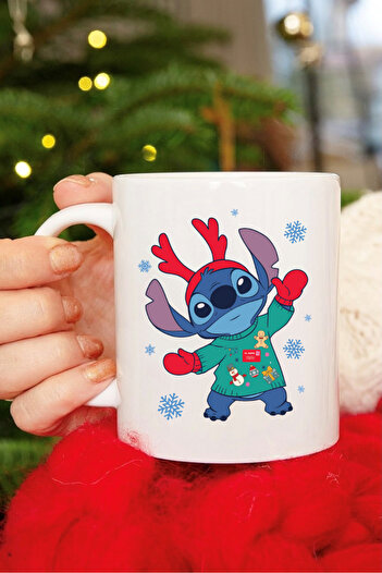 EFBUTİK White Stitch Christmas Outfit Mug