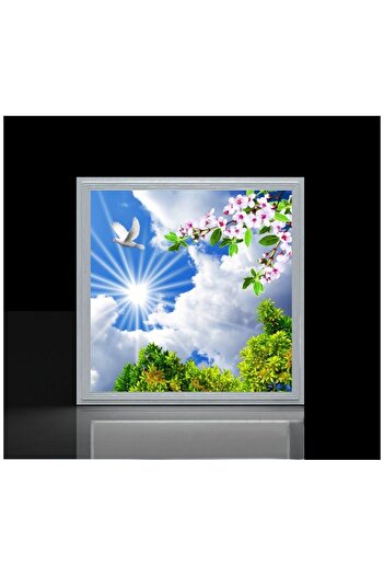 Gökyüzü Panel Uv Baskı 60watt-kare 60x60 -led Ev Avize- Yeni Nesil Aydınlatma- Tavana Yapışık-kolay Montaj Avize