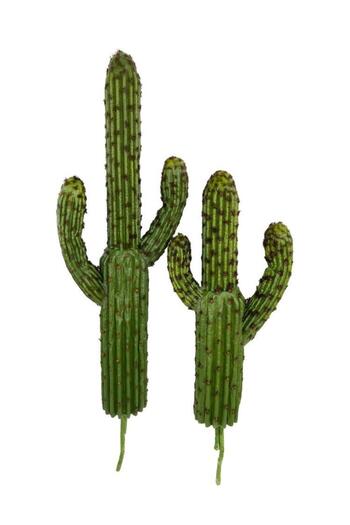 Nettenevime Artificial Flower Cactus Tree Darkgreen Set of 2 with 3 Arms 50*15cm and 35*15cm Sk4022