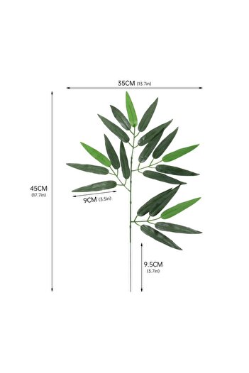 Nettenevime 3lü Set Yapay Çiçek Tekli Bambu Yaprağı Ağaç Yaprağı 3adet Tekdal