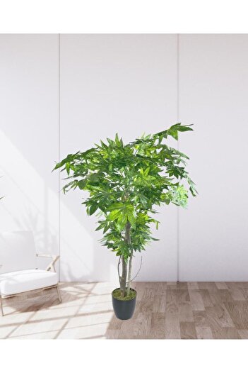 Nettenevime Τεχνητό δέντρο Πράσινο Πλατάνι 100x70cm Μαύρη Πλαστική Ζαρντινιέρα