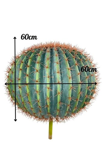 Nettenevime Yapay Çiçek Echinocactus Grusonii Altın Fıçı Kaktüs 60*60cm Cactüs Sk4012