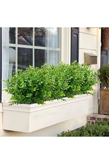 Nettenevime 10lu Set Yapay Çiçek Şimşir Demet Garnitür Yeşil Aradal Dekoratif Yapay Bitki