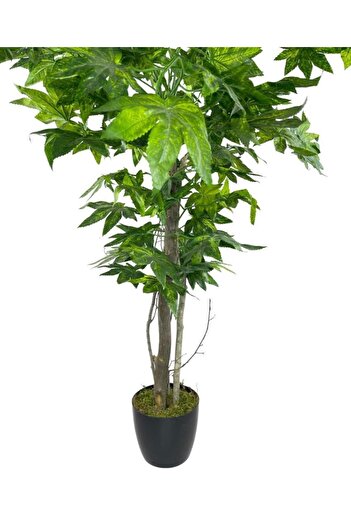Nettenevime Yapay Ağaç Yeşil Çınar Ağacı100x70cm Siyah Plastik Saksılı