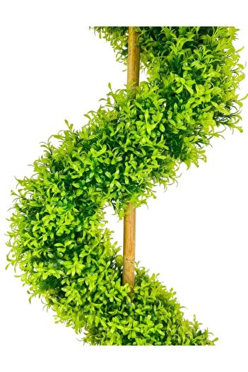 Nettenevime Yapay Ağaç Spiral Şimşir Ağacı İnce Yapraklı 160cm Bambu Saplı Salon Bitkisi Düz Yeşil