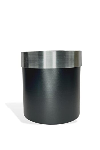 Nettenevime Vază decorativă cu centură neagră argintie - 26*24 din aluminiu inoxidabil