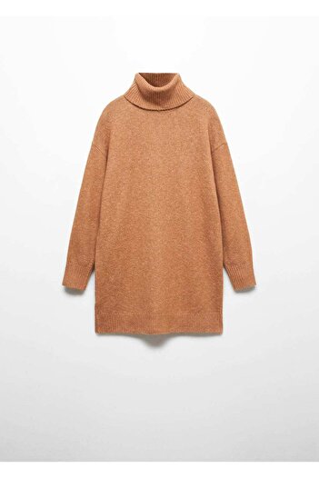 MANGO Woman Balıkçı Yaka Dokuma Elbise