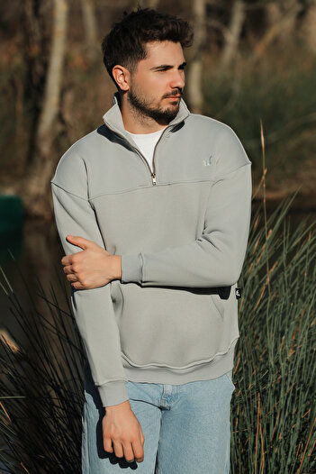 Whish Solano Ash Oversize Kanguru Cep Sweatshirt