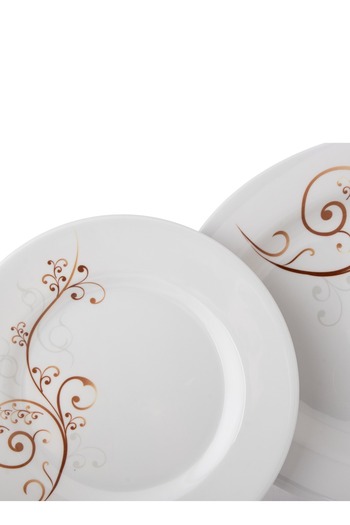cc bin shihon 80 Piece Melamine Dinner Set Plain White Suitable for Everyday Use Microwave and Dishwasher Safe