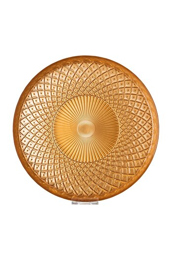 Byblos Glass Serving Dish For Sweets Chocolate And Fruits Multi-Use Size 35 Cm Depth 5 Cm