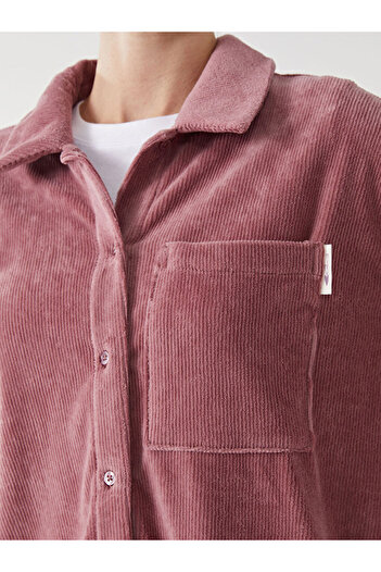 LC Waikiki Oversize Kadife Kadın Gömlek Tunik