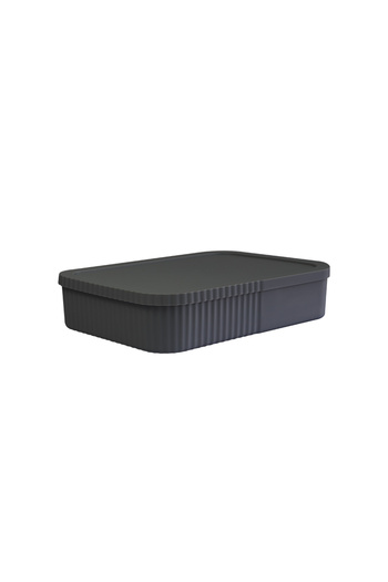 devigo 3 Pieces of 6-Liter Slim-Wide Storage Box with Lid - Office and Stationery Organizer Multi-Purpose Use