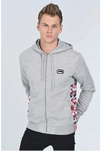 ECKO UNLTD Ecko Heller Сірий чоловічий светр із вишивкою та блискавкою