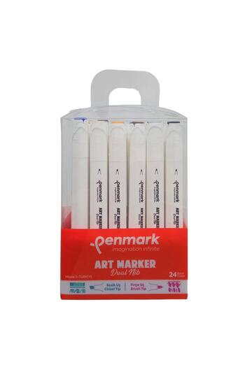 penmark Marker Double Sided Brush Tip - Cutted Tip 24 Color Set