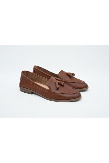 LA PASSION Tasseled Genuine Leather Brown Loafer