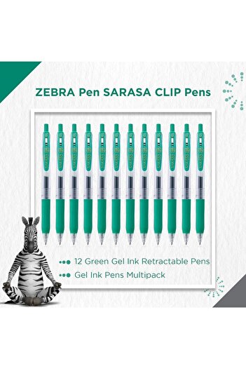 Zebra Technologies ZEBRA 0.7 mm Sarasa Clip Gel Ink Pen - Green