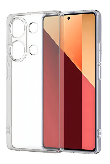 Fibaks Redmi Note 13 Pro 4g Case Camera Protected Transparent Ultra Thin Flexible Colorless Silicone Cover