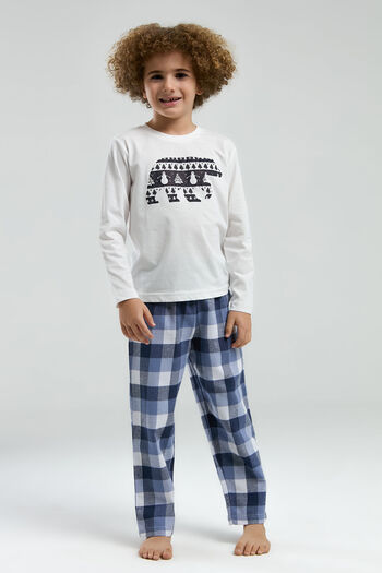 Rolypoly Boy's White Long Sleeve Pajama Set