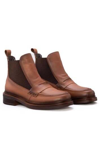 Gusse Γυναικείες μπότες Loafer από γνήσιο δέρμα Denny 1440