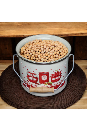 emaye market Emaye Bakraç Yoğurt Tenceresi Bakliyat Saklama Tenceresi Patates Soğan Kovası 16 Cm 2 Lt