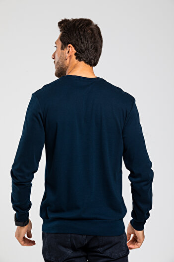 Superlife Süperlife Erkek Bisiklet Yaka Slim Fit İnce Sweatshirt SPR 20K17