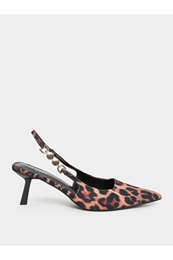 Raid By Styli Leopard Print Slingback Kitten Heel Pumps