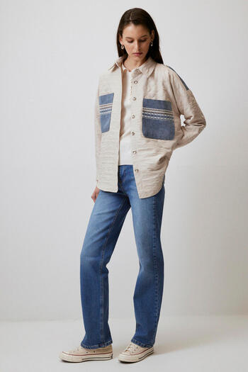 Touché Privé Stepped Jacket with Embroidery on the Back