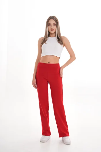 penyebizden Red Cotton-Lycra Sweatpants - 2 Thread