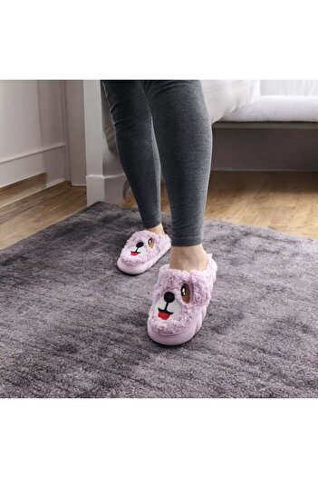 AkınalBella Winter Soft Eared Dog Figure House Slippers
