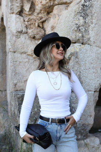 bytugcekaya Ecru Drawstring Boat Neck Ball
