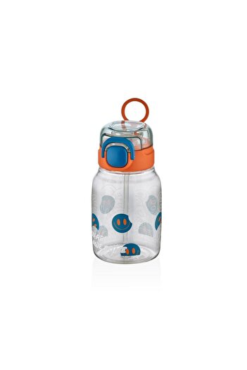 Shotay 600ml Orange Tritan Children's Water Bottle with Straw