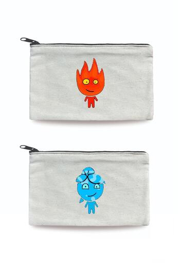 Çınar Bez Çanta 2-Piece Fire and Water Printed Wallet