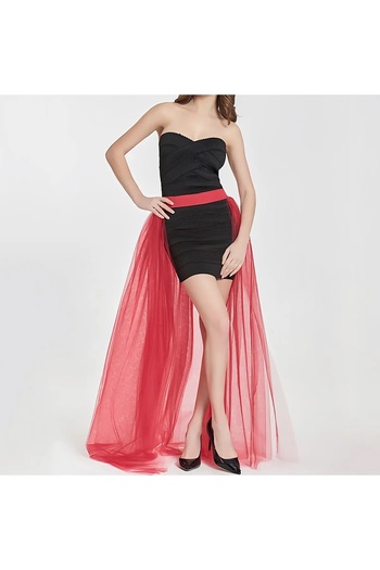 NSMLİFE High Waist Detachable Multi-Purpose Combination Complementary 4 Layer Half Tulle Skirt