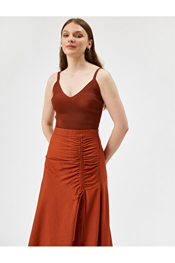 Koton Thin Strap V-Neck Knitwear Undershirt
