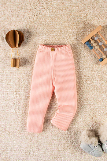 TRENDYOLKIDS Pink Baby Girl Ribbed Knitted Leggings Tkdaw25Ta00007