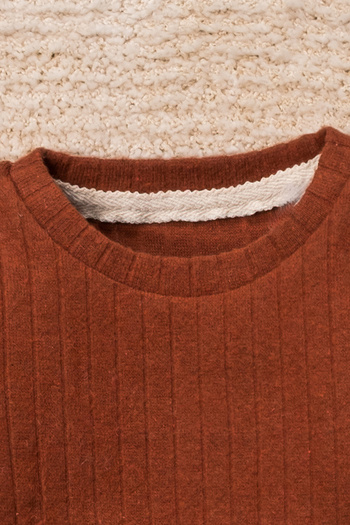TRENDYOLKIDS Tile Unisex Baby 3-Piece Ribbed Knitted Set - Cotton Bottom-Top Set Tkdaw25Au00176