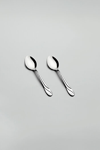 Nehir Sapphire Plain 12 Pieces Dessert Spoon Set