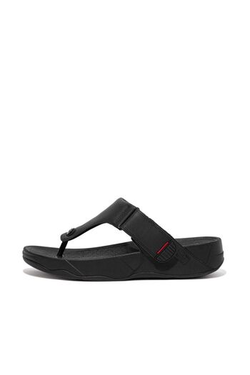 Fitflop Trakk Ii - Embossed-Textured Foot Post Sandals - All Black