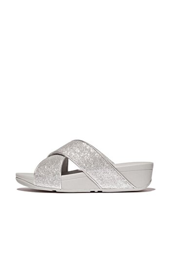 Fitflop Lulu Glitterdust - Silver Cross Slides