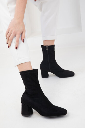 SOHO Μαύρα σουέντ γυναικείες μπότες - 20100 Model Bootie