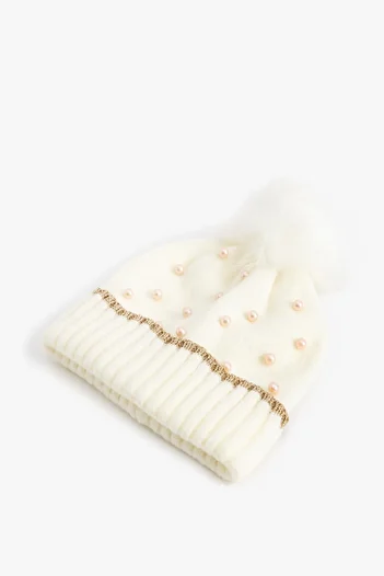 Koton Kids Bílý dívčí baret 5Wkg50014Aa