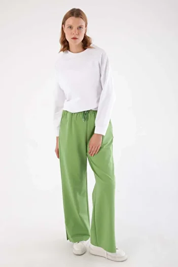ALLDAY Green-Leg Slit Sweatpants